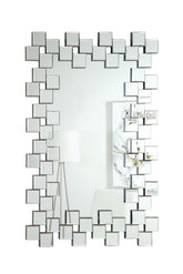 Coaster Pamela Frameless Wall Mirror with Staggered Tiles Silver Model 901838